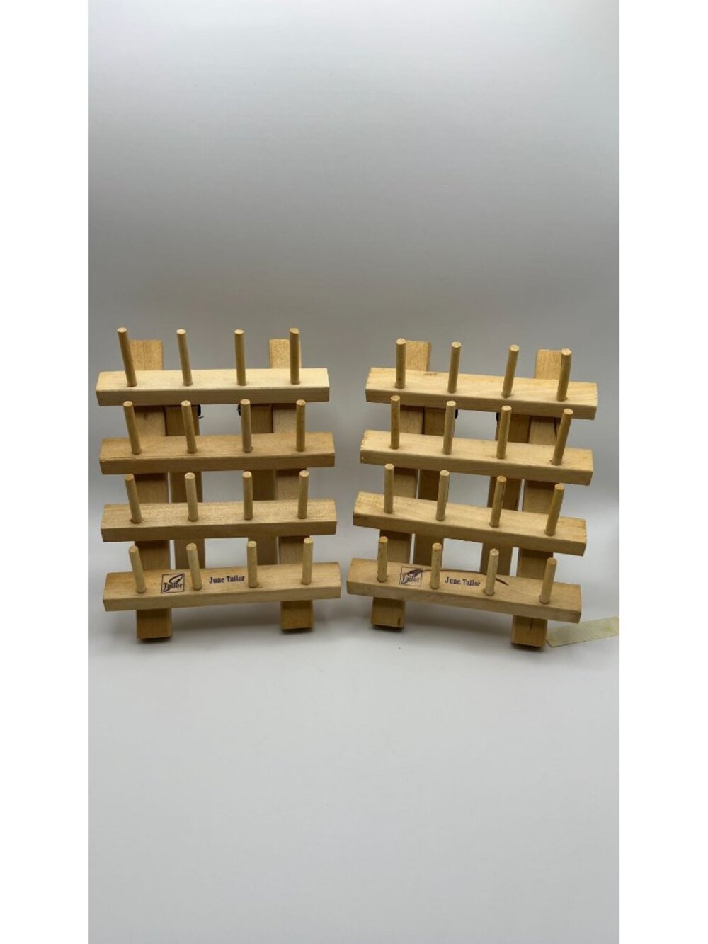 June Tailor Wooden Thread Rack Set Of 2 For Spools Or Bobbins 11x8 Inches